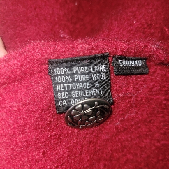 Lindor Red Pure Wool Embroidered Cottagecore Cardigan Sweater L - Picture 7 of 9